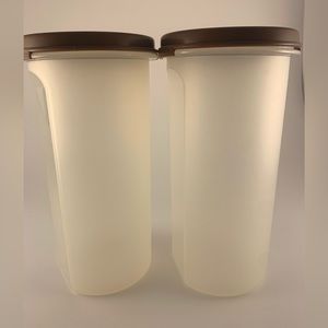 Set of vintage 2 Tupperware Modular Mates Containers 1641-18,  Brown Lids